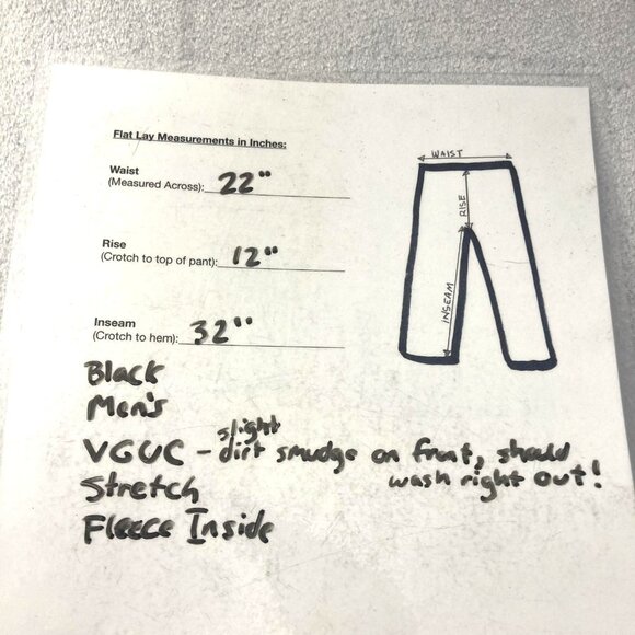 Gash Hao Fleece Lined Softshell Pants Mens 44x32 Black Snow Ski Reinforced Knees - Picture 4 of 16